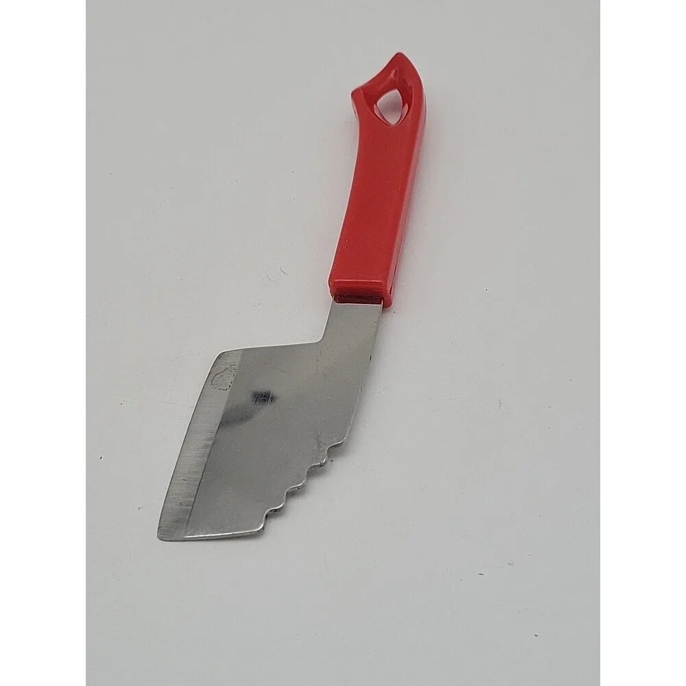 Quikut Stainless Steel Cleaver Red Plastic Handle 8
